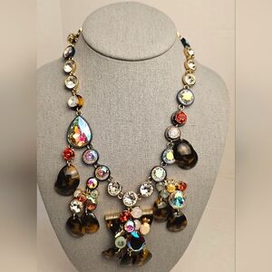 [J. CREW] Tortoise Brûlèe [Brulee] Paillette Statement Necklace